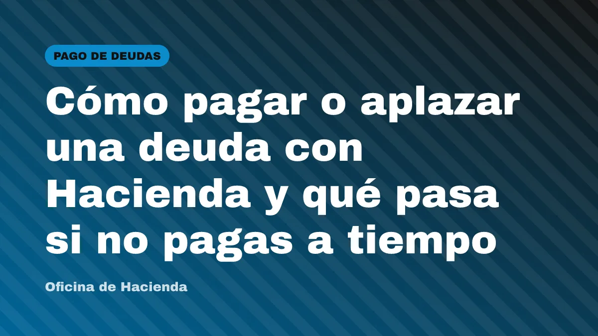 Cómo pagar o aplazar una deuda con Hacienda y qué pasa si no pagas a tiempo